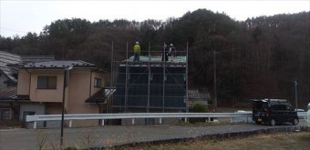 スレートからタフワイドへ葺き替え