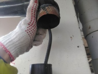 雨樋融雪ヒーター取り付け