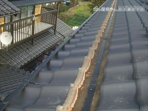 瓦屋根 雪止め設置