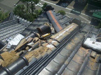 塩尻市大門T様瓦積み直し