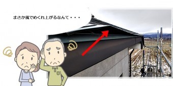 屋根が持ち上がっている状態