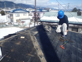 安曇野市 三郷 カラーベスト 屋根おろし