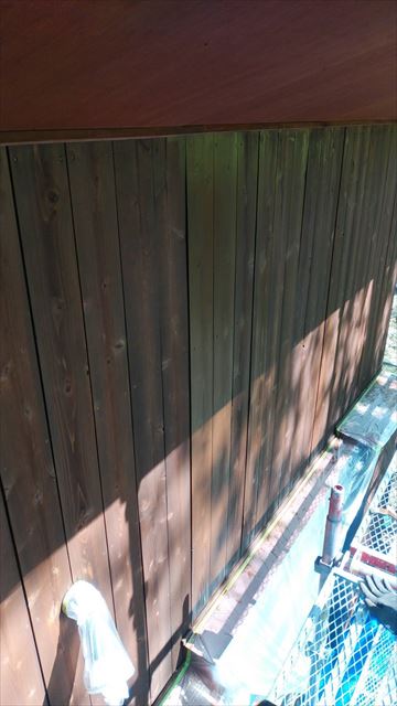 別荘外壁木部塗装