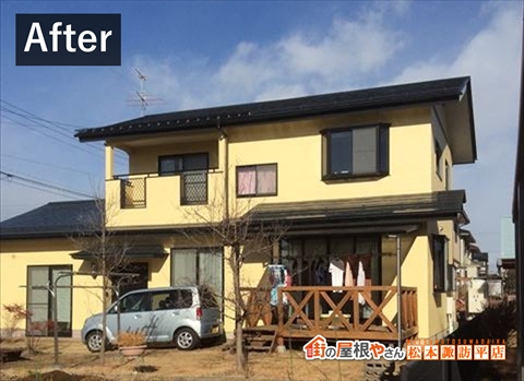 北安曇郡松川村屋根塗装雨どい交換雪止め取り付け1