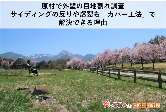 諏訪郡原村外壁現地調査｜厚さが足りない窯業系サイディングの様々な不具合