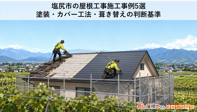 塩尻市の屋根工事施工事例5選｜塗装・カバー工法・葺き替えの判断基準