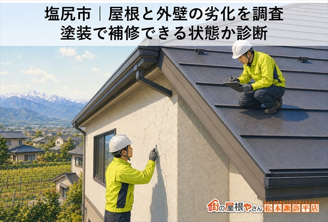 塩尻市｜屋根と外壁の劣化を調査　塗装で補修できる状態か診断