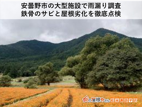 安曇野市の大型施設で雨漏り調査｜鉄骨のサビと屋根劣化を徹底点検