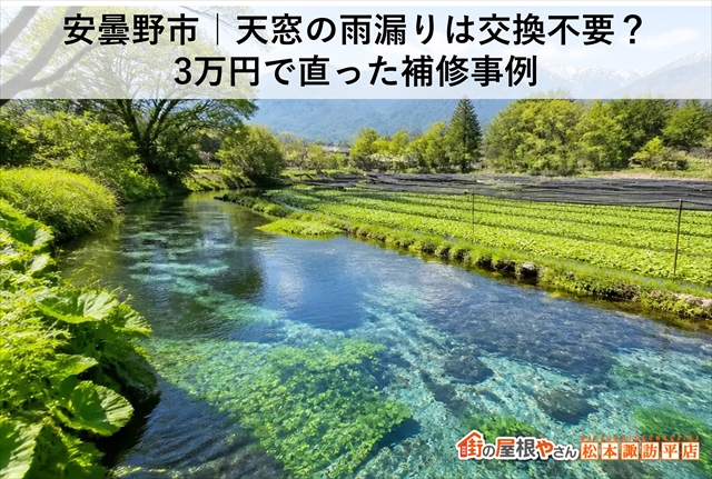 安曇野市｜天窓の雨漏りは交換不要？3万円で直った補修事例