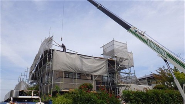 山形村モニエル瓦葺き替え工事