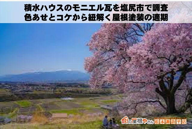 箕輪町で積水ハウスのモニエル瓦を調査。色あせとコケから紐解く屋根塗装の適期