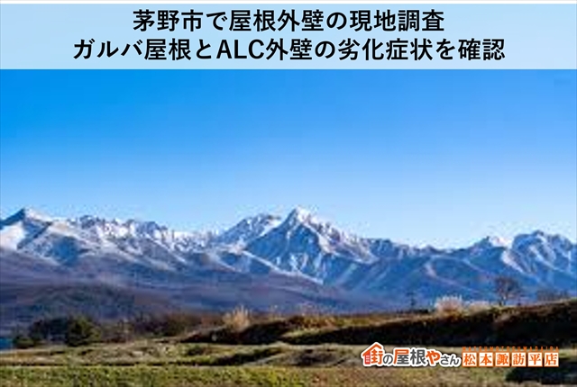 茅野市で屋根外壁の現地調査｜ガルバ屋根とALC外壁の劣化症状を確認