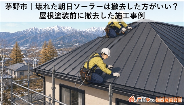 松本市｜片流れ屋根の暑さ対策　遮熱塗料で屋根塗装を行った施工事例