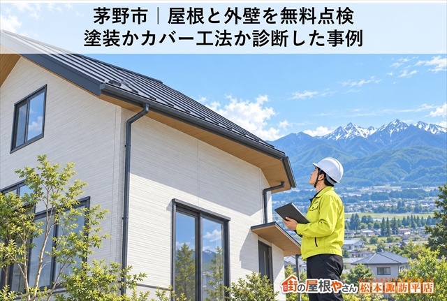 茅野市｜屋根と外壁を無料点検　塗装かカバー工法か診断した事例