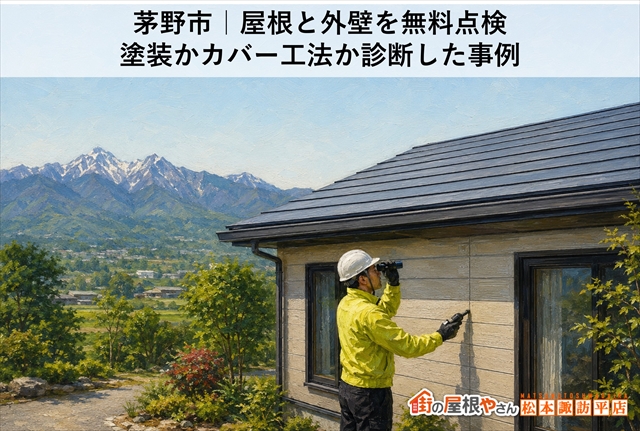 茅野市｜屋根と外壁を無料点検　塗装かカバー工法か診断した事例
