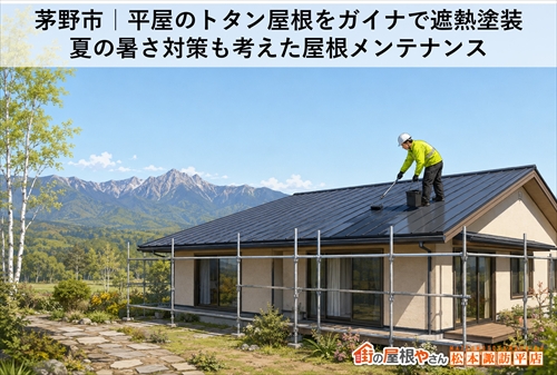 茅野市｜平屋のトタン屋根をガイナで遮熱塗装｜夏の暑さ対策も考えた屋根メンテナンス