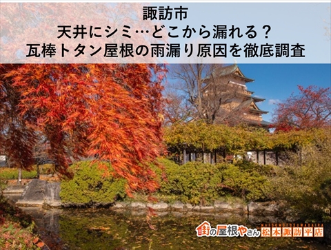 諏訪市｜天井にシミ…どこから漏れる？瓦棒トタン屋根の雨漏り原因を徹底調査