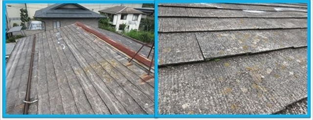 諏訪郡富士見町でリビング天井から雨漏り｜スレート屋根の現地調査3